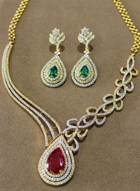 Diamond Necklace Set Indian Jewellery Designs