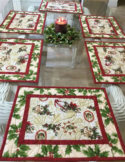 Holiday Placematsquilted Placemats Christmas Placemats Etsy