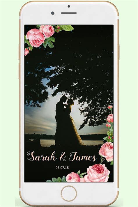 Snapchat Wedding Geofilter With Roses See On Etsy Etsyme