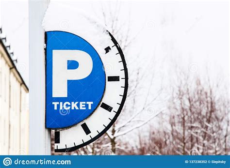 Blue Parking Sign With A Big P With Inscription Ticket