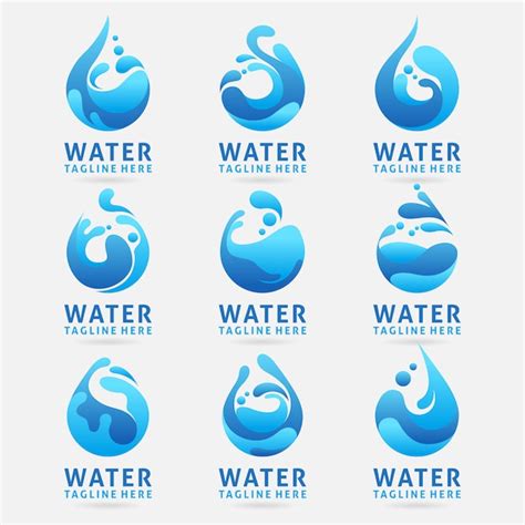 Premium Vector Collection Of Water Logo Design With Splash Effect