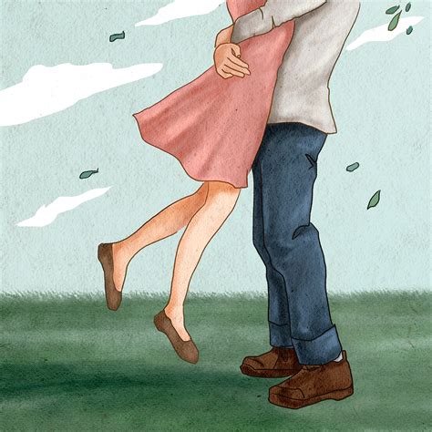 Couple Jump Hugging Psd Romantic Premium Psd Illustration Rawpixel