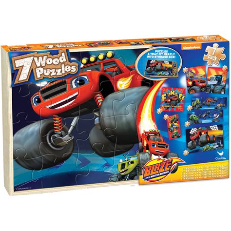 Blaze And The Monster Machines 7 Wood Jigsaw Puzzles In Wood Storage
