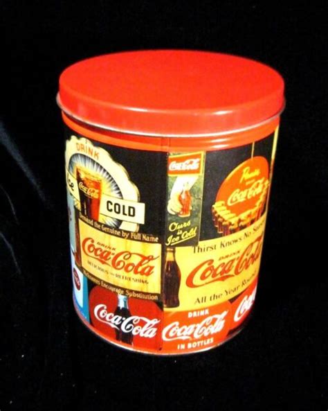 Collectible Tin With Advertising For Coca Cola Metal Canister Ebay