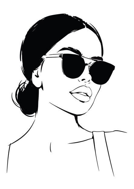 Premium Vector Beautiful Woman In Sunglasses Fashion Illustration
