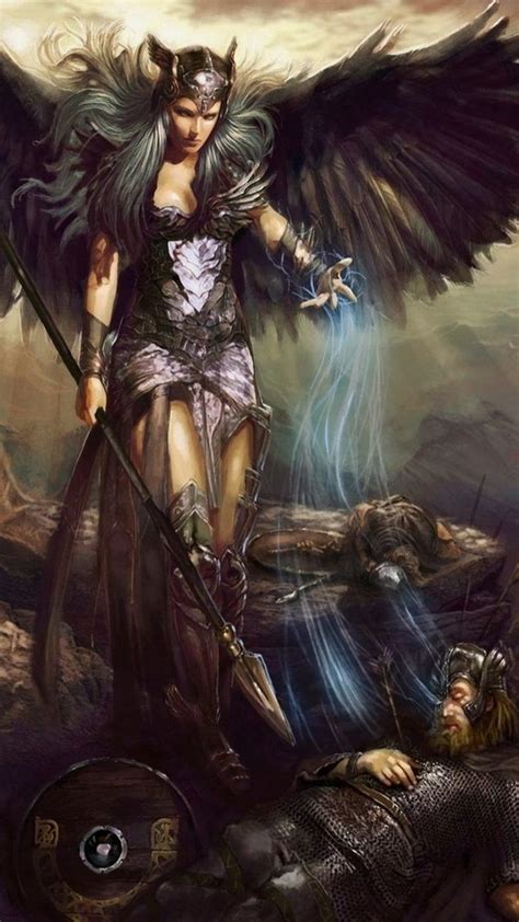 Valkyrie Iphone Wallpaper Fantasy Female Warrior Angel Warrior