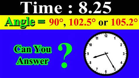 Angle Between Clock Hands Time 825 Angle Clock Aptitude