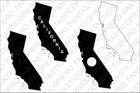 California Map Svg Files For Silhouette Cameo And Cricut By