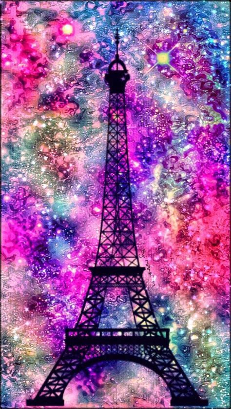 Galaxy Eiffel Tower Glitter Pink Eiffel Tower 556x984 Wallpaper