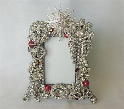 Jeweled Picture Frame Rhinestone Deco Etsy Jeweled Picture Frame