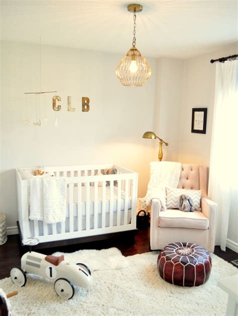 Colors such as green, blue and orange repeatedly emerge as hues for gender neutral nursery ideas. Rustic and Contemporary Nursery - Project Nursery