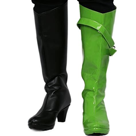 Buy Kim Possible Shego Boots Pu Black Green Unique Cosplay Costume