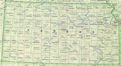 Political Map Of Kansas United States Full Size Ex
