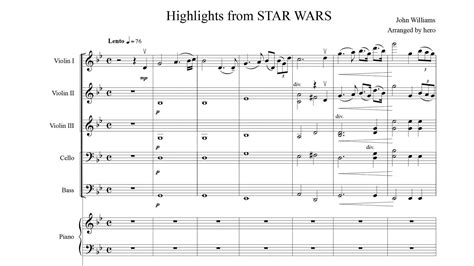 View, download or print this star wars piano sheet music pdf completely free. Highlights from 'STAR WARS' String Orchestra with Piano Sheet music - YouTube