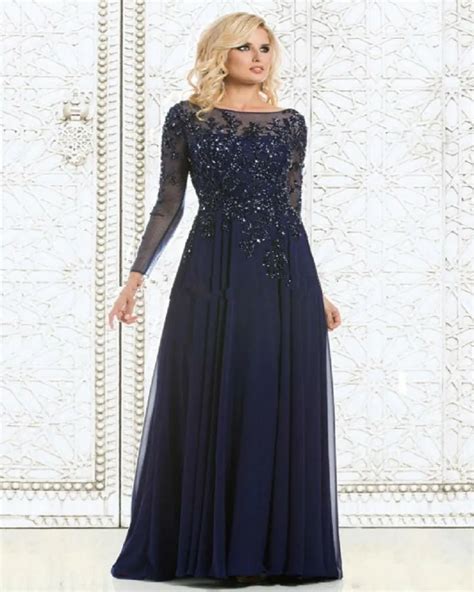 2016 Navy Blue Evening Dress Mother Of The Bride Dress Sequined