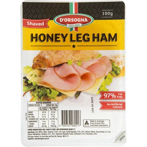 Dorsogna Shaved Honey Ham 100g Woolworths