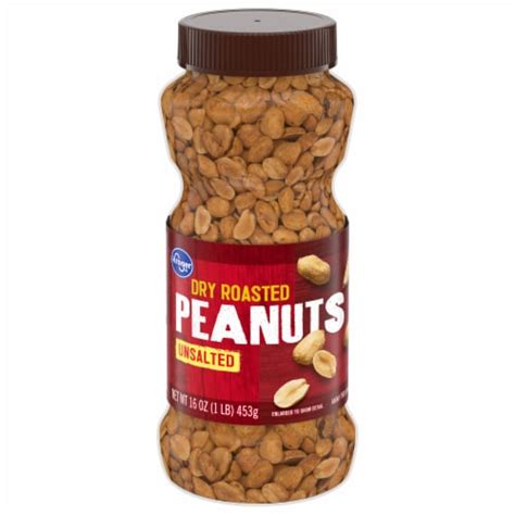 Kroger Dry Roasted Unsalted Peanuts 16 Oz Marianos