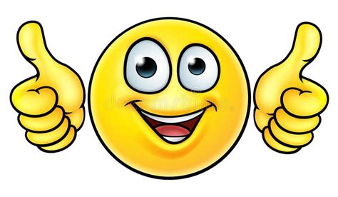 Emoji Thumbs Up Icon A Cartoon Emoji Icon Emoticon Looking Very Happy
