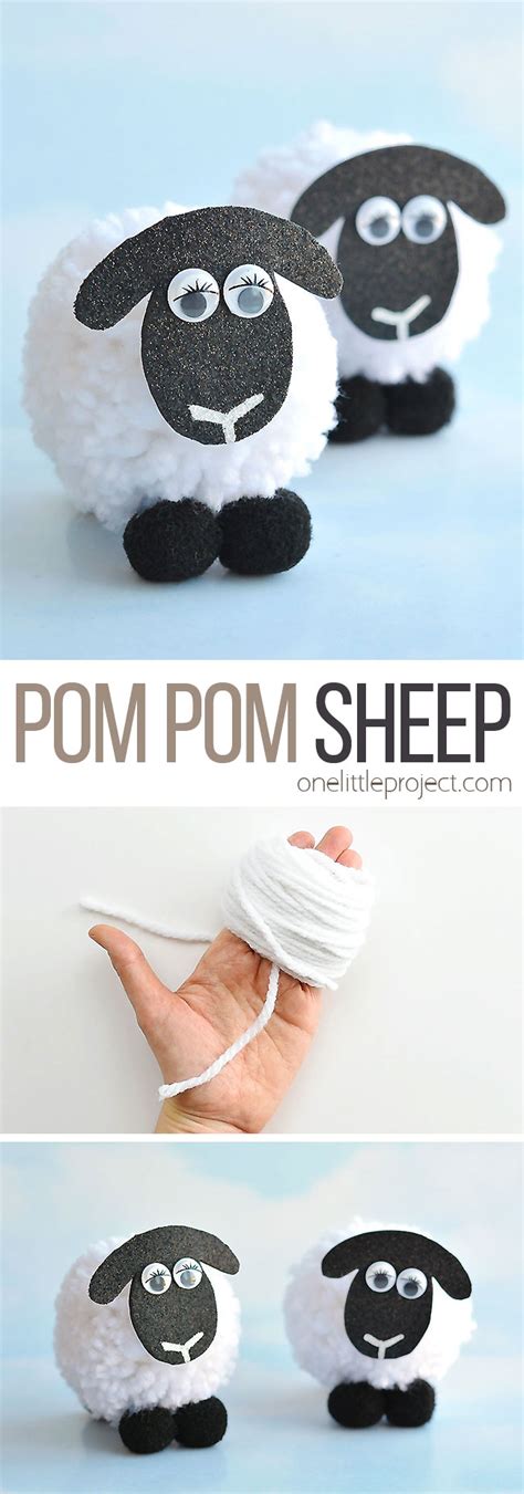 How To Make Pom Pom Sheep Sheep Craft With Diy Pom Poms