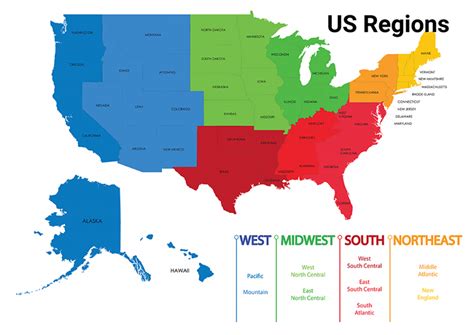 Us Regions List And Map 50states