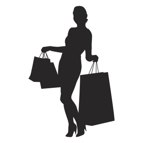 Female With Shopping Bags Transparent PNG SVG Vector File