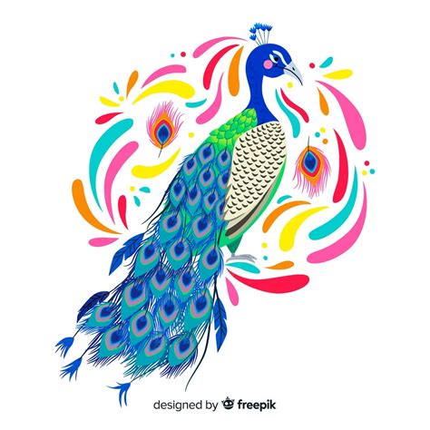free vector watercolor peacock background