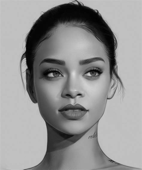 Gabriel Sanchez Rihanna Realistic Drawing