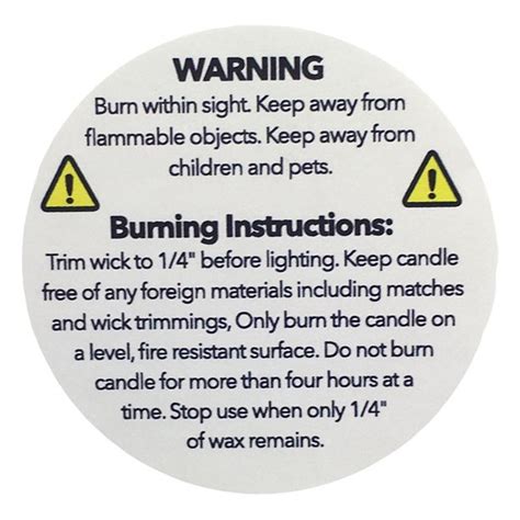 Candle label png picture 487264 candle label png. Candle Warning Burning Instruction Labels | 1.5" Inch ...