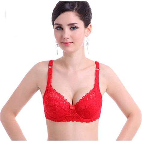 New Women 3 4 Cup Sexy Bra Floral Lace Embroidery Underwear Ladies Plus Size Push Up Padded