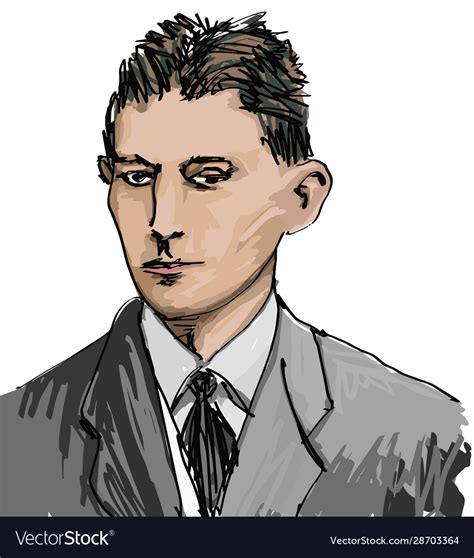 Portrait Franz Kafka Royalty Free Vector Image