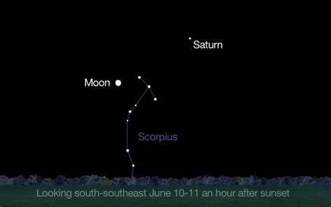 The Moon Ringed Planet Saturn And Constellation Scorpius Offer A Dazzling Night Sky Target On