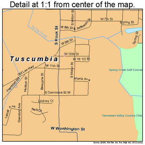 Tuscumbia Alabama Street Map 0177280