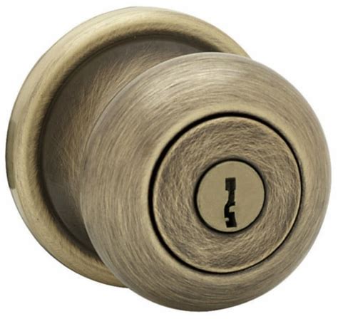 Kwikset Signature Series Antique Brass Juno Entry Door Knob With