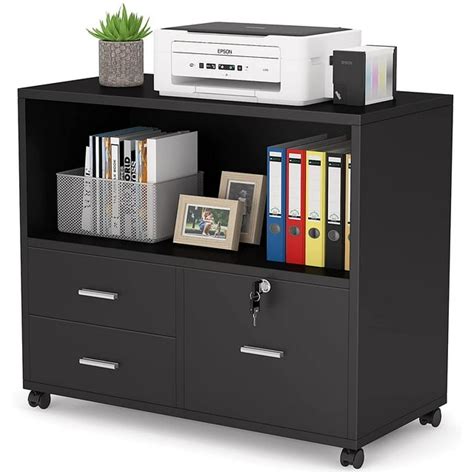 Tribesigns 3 Drawer File Cabinet With Lock Mobile Lateral Filing