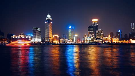 Night Skyline In Shanghai China Image Free Stock Photo Public