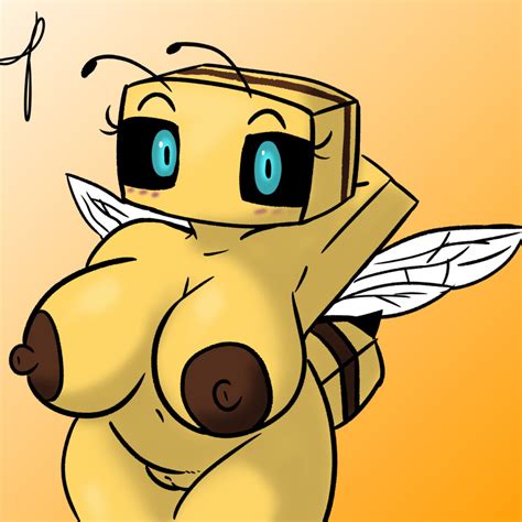 Rule 34 11 Antennae Bee Bee Minecraft Blue Eyes Blush Breasts Eye