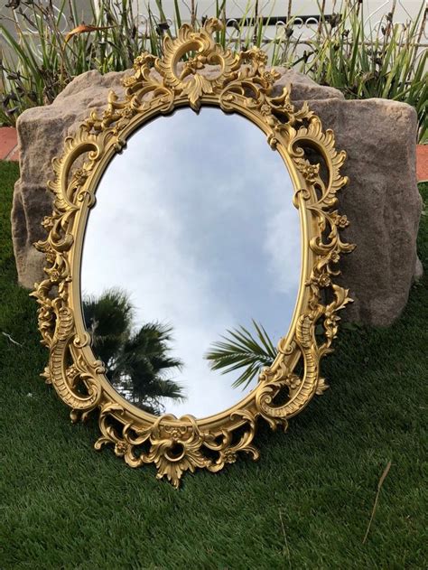 Hollywood Regency Syroco Mirror Large Gold Oval Frame Mirror Etsy