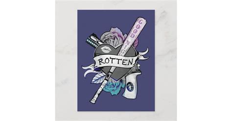 Suicide Squad Harley Quinn Rotten Tattoo Art Postcard Zazzle