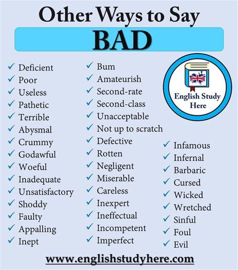 Other Ways To Say Bad In English English Study Here Essay Writing