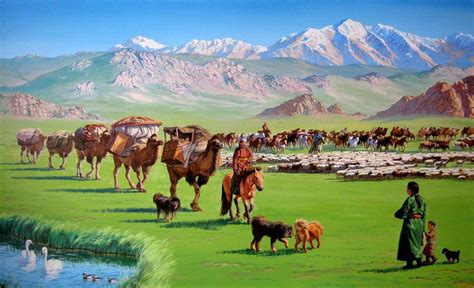 Mongolian Nomadic Life Painting By Tsogbayar Chuluunbaatar Fine Art
