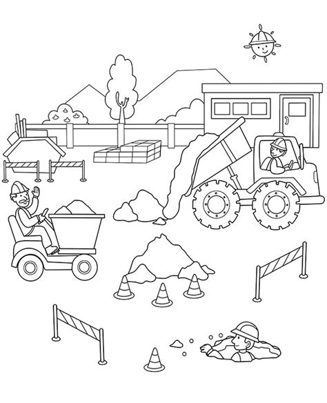 Construction Workers Coloring Sheet Topcoloringpages Net