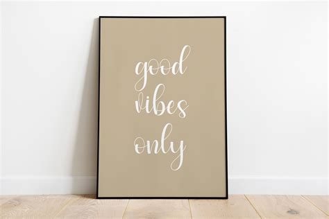 Good Vibes Only Typography Poster Downloadable Print Modern Etsy