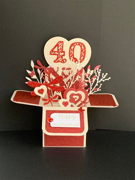 Ruby Wedding Anniversary Card 40th Anniversary Card Etsy