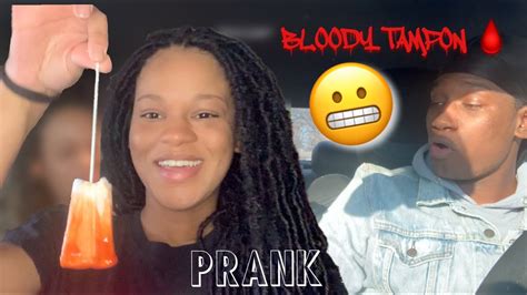 Bloody Tampon Prank On Boyfriend Youtube