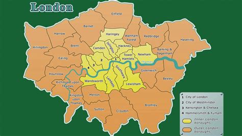 Map Of Outer London And Inner London