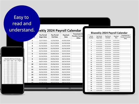 Biweekly Payroll Calendar 2024 Ms Editable Word Pay Period Etsy