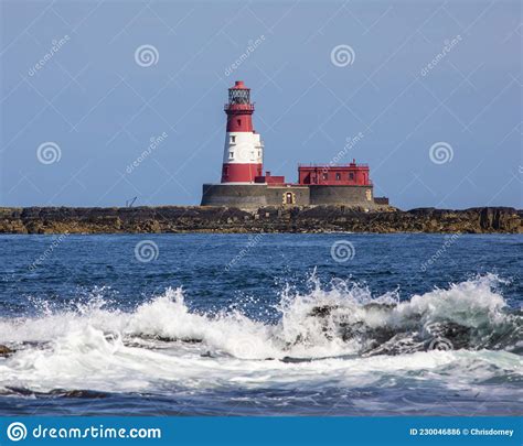 Longstone Lighthouse On The Farne Islands In The Uk Stock Photo Image