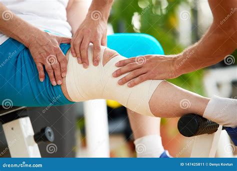Close Up Woman Suffering From Knee Pain Stock Image Image Of