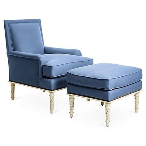 A set of accent chair and its ottoman will be a great idea. Azure Accent Chair & Ottoman Set, Blue (With images ...