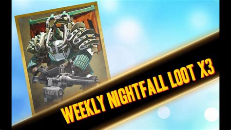Destiny Nightfall Weekly Loot X3 Valus Ta Aurc YouTube